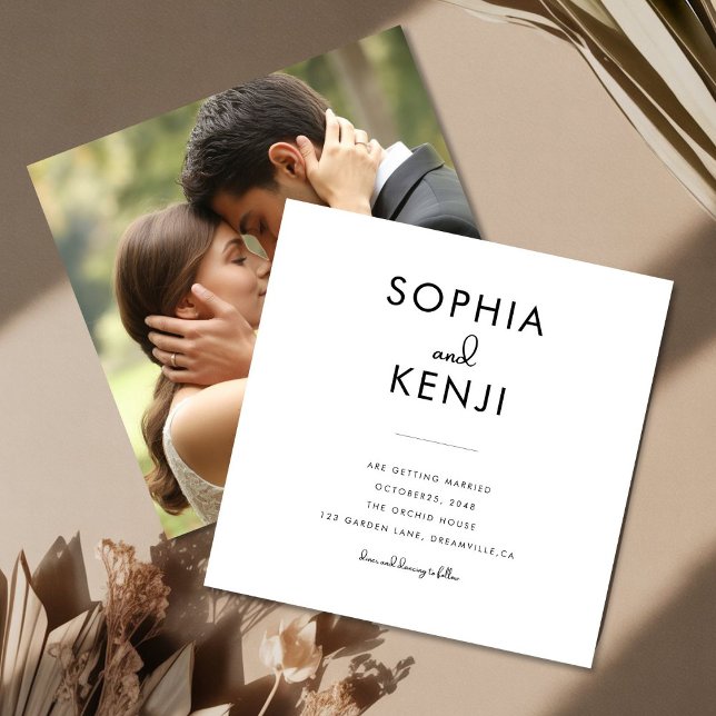 Editorial Square Photo Wedding Invitation card (Creator Uploaded)