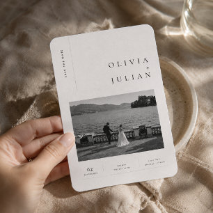 Editorial Style Minimalist Photo Wedding Save The Date