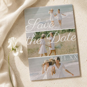 Editorial Three Photo Collage Script Save The Date