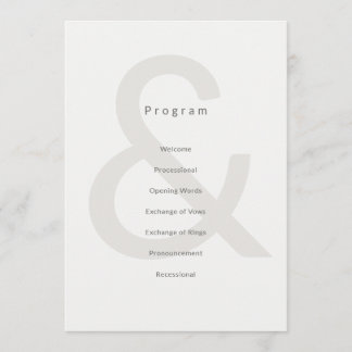 Editorial Typography Wedding Program Programme