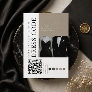 Editorial Wedding Dress Code QR Enclosure Card