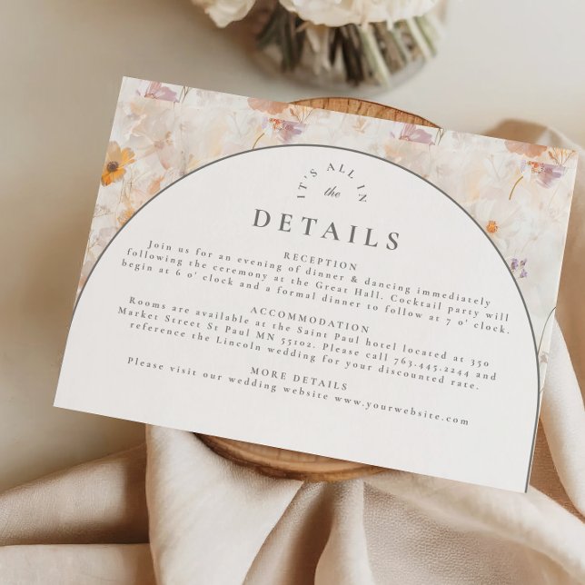 Editorial Wildflower Wedding Enclosure Card (Creator Uploaded)