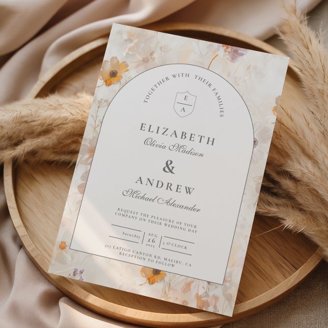 Editorial Wildflower Wedding Invitation (Creator Uploaded)