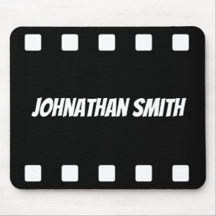 Editors Film Strip Black and White Mouse Mat