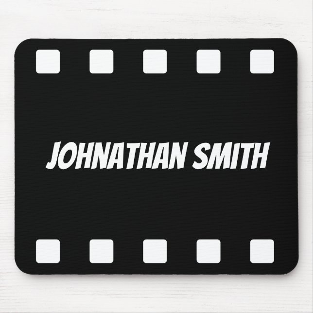 Editors Film Strip Black and White Mouse Mat (Front)