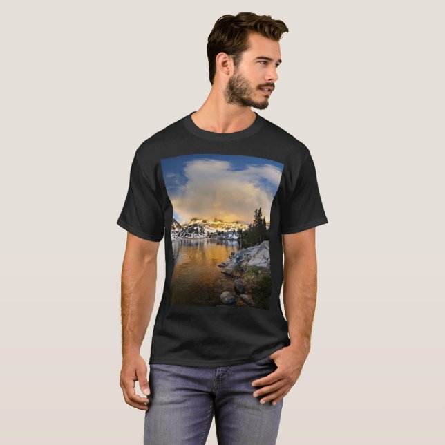 Ediza Lake Sunset - Sierra Nevada Mountains T-Shirt (Front Full)