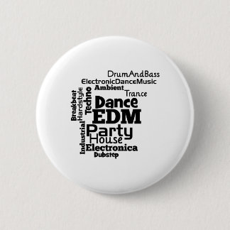 EDM Dance Party Word Cloud 6 Cm Round Badge
