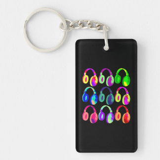 EDM DJ Headphones Dance Rave Music Festival Key Ring