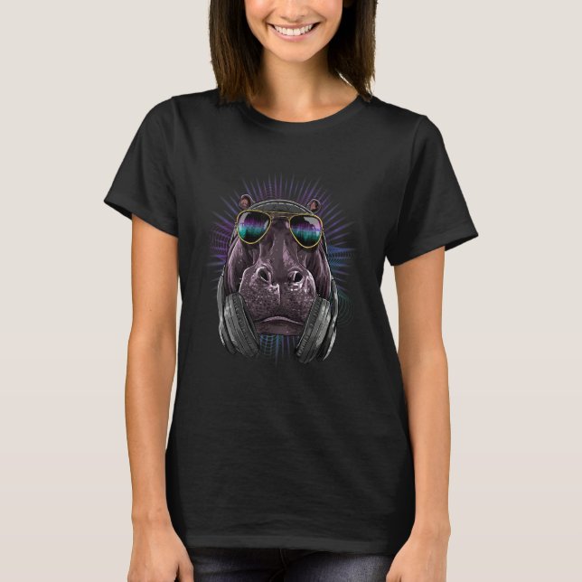 EDM House Music DJs Hippopotamus Music  Music Arti T-Shirt (Front)