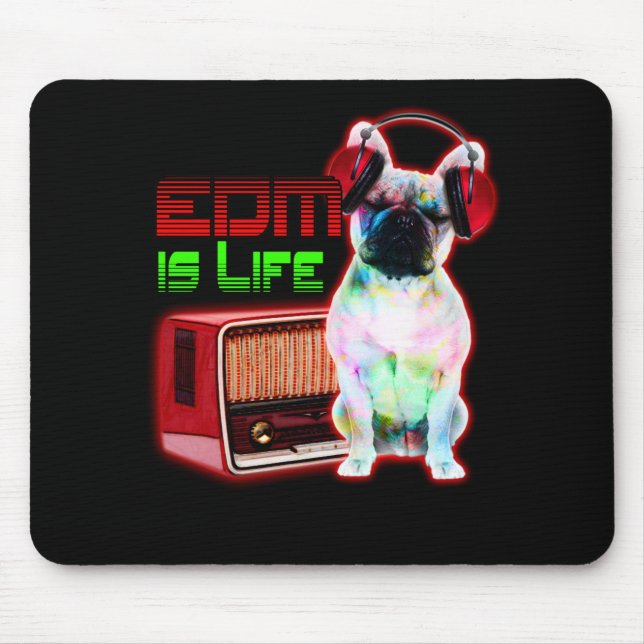 EDM Pug Mouse Mat (Front)