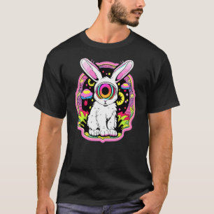 EDM Rave Psychedelic Rabbit Mushroom Art Trippy Pa T-Shirt