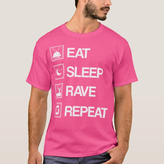 Edm Raver Gifts - Eat Sleep Rave Repeat T-Shirt (Front)