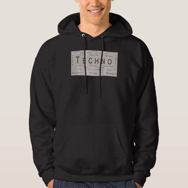 Edm Techno Underground Rave Cities On Back Hoodie (Front)