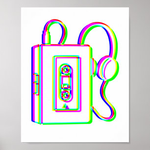 Edm Tricolor - Walkman - Glitch - Rave Style Overs Poster