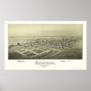 Edmond, OK Panoramic Map - 1891 Poster