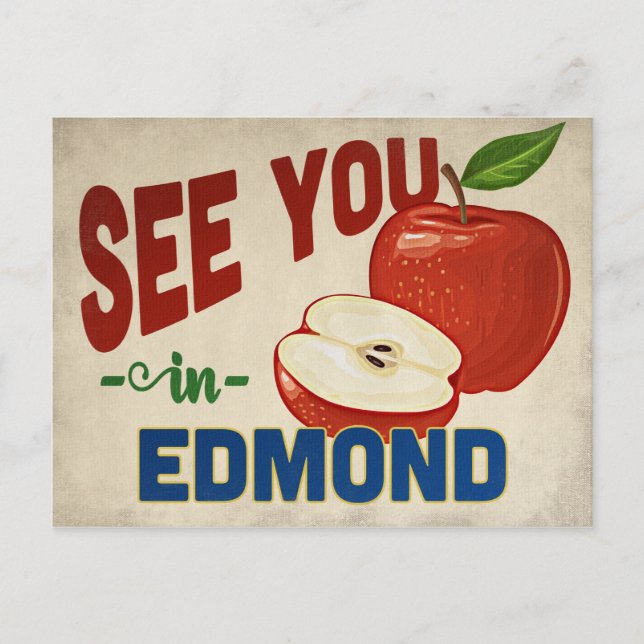 Edmond Oklahoma Apple - Vintage Travel Postcard (Front)