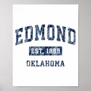 Edmond Oklahoma Ok Vintage Established Sports Desi Poster