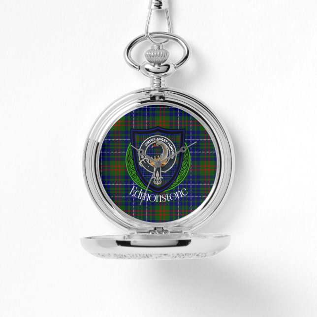 Edmonstone Scottish Clan Tartan & Crest Watch (Front)