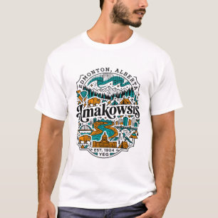 Edmonton Alberta Bison River Valley Landscape Illu T-Shirt