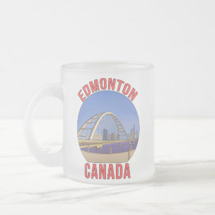Edmonton Alberta Canada Frosted Glass Coffee Mug