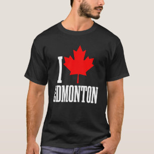 Edmonton Alberta Canada Maple Leaf Canadian Flag P T-Shirt