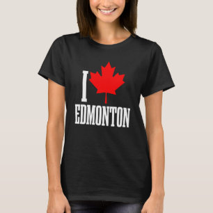 Edmonton Alberta Canada Maple Leaf Canadian Flag P T-Shirt