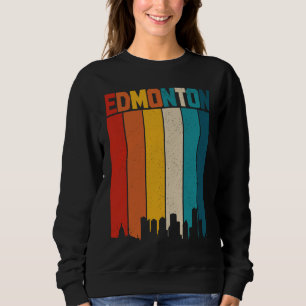 Edmonton Alberta Skyline Vintage Retro Canada Cana Sweatshirt