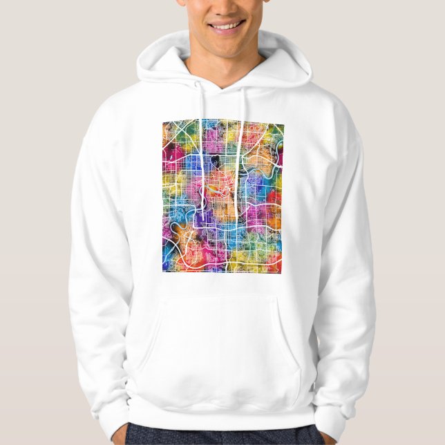Edmonton Canada City Map Hoodie (Front)