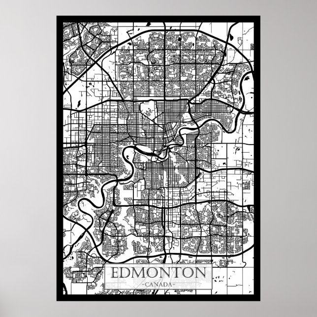 Edmonton Canada City Map Poster (Front)