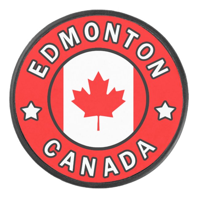 Edmonton Canada Hockey Puck (Front)