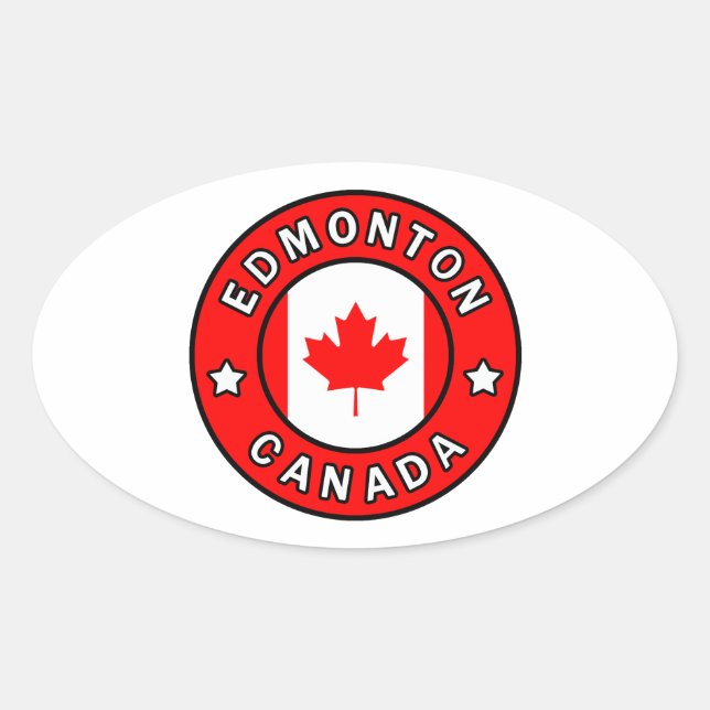 Edmonton Canada Oval Sticker (Front)