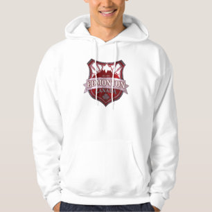 Edmonton Canada red grunge shield guys hoodie