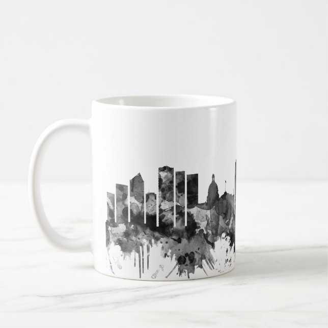 Edmonton Canada Skyline BW Coffee Mug (Left)