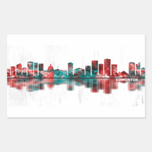 Edmonton Canada Skyline Rectangular Sticker