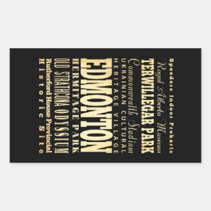 Edmonton City of Canada Typography Art Rectangular Sticker