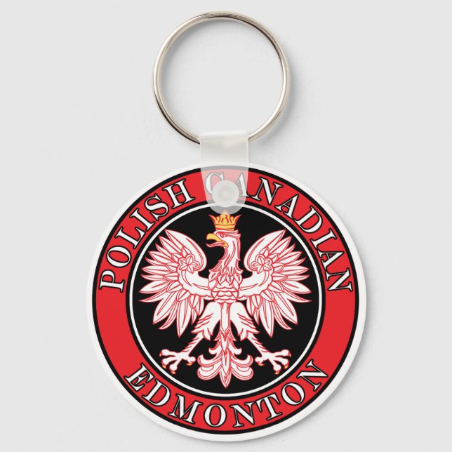 Edmonton Polish Canadian Eagle Key Ring (Front)