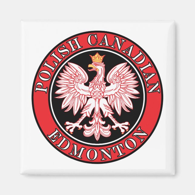 Edmonton Polish Canadian Eagle Magnet (Front)