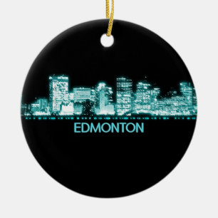 Edmonton Skyline Ceramic Tree Decoration