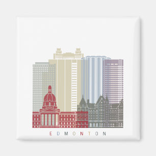 Edmonton skyline poster magnet