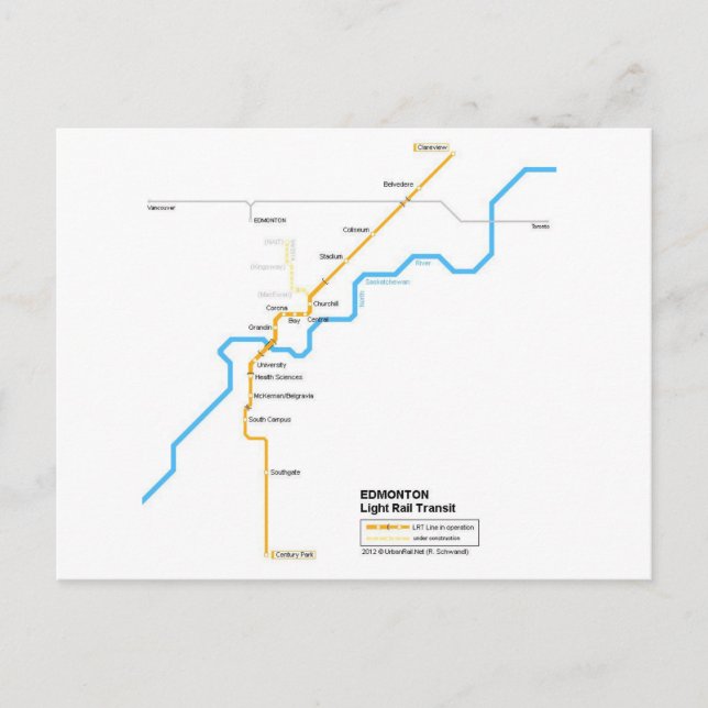 Edmonton subway postcard (Front)