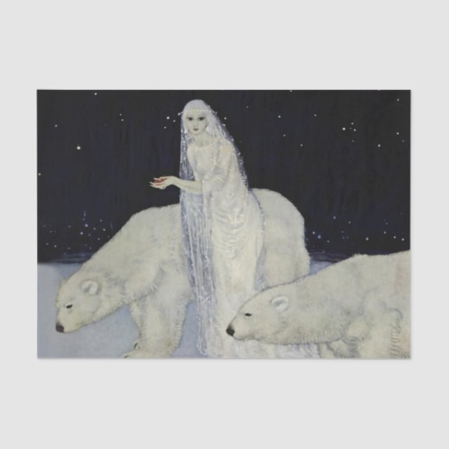 Edmund Dulac Snow Queen Painting Tissue Paper (Front)