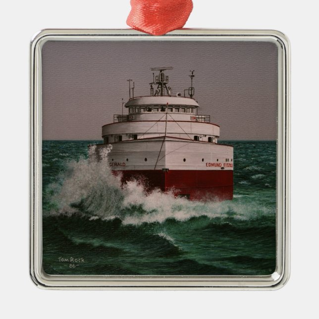Edmund Fitzgerald by Tom Rock Metal Tree Decoration (Front)