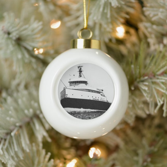 Edmund Fitzgerald Ceramic Ball Christmas Ornament (Tree)