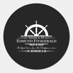Edmund Fitzgerald In Memories Gitche Gumee Classic Round Sticker