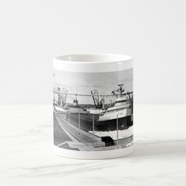 Edmund Fitzgerald Soo B&W mug (Center)