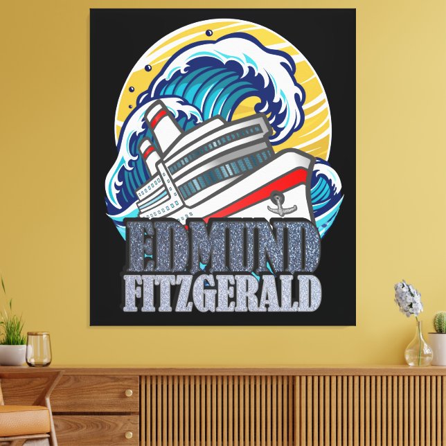 Edmund Fitzgerald | Tribute to the Legendary Ship Canvas Print (Insitu(LivingRoom))
