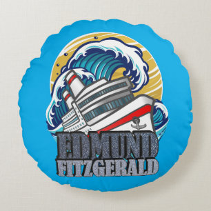 Edmund Fitzgerald Tribute to the Legendary Ship Round Cushion