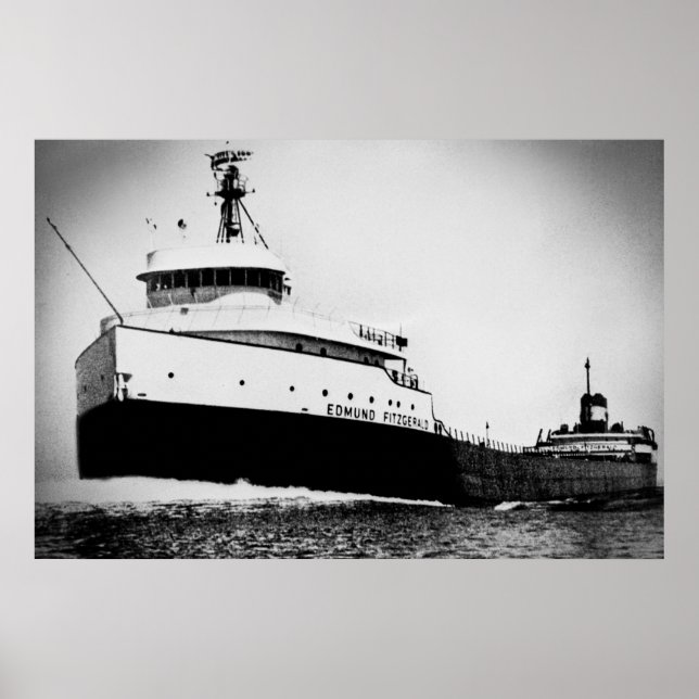 Edmund Fitzgerald Vintage Maritime Great Lakes Poster (Front)