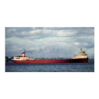 Edmund Fitzgerald Vintage Maritime Great Lakes Poster