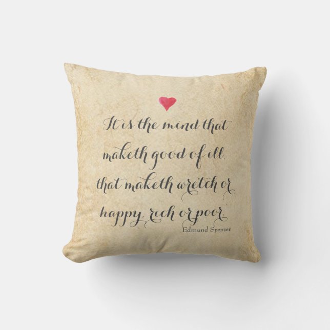 Edmund Spenser, quote and portrait Cushion (Front)